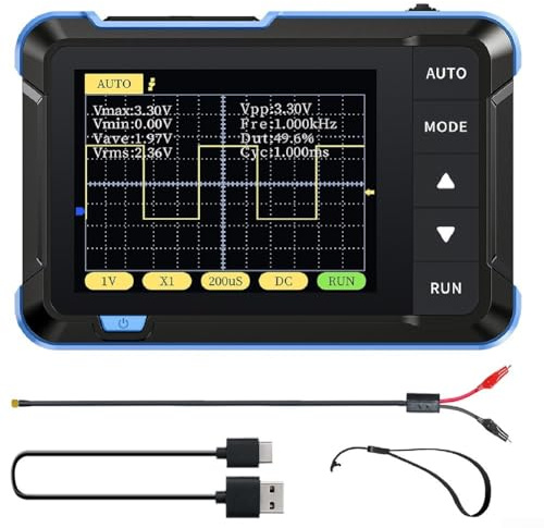 SO152 Digitales Oszilloskop, tragbares Handgerät mit 2 5 MS/s Abtastrate, 200 kHz Bandbreite, Auto-Trigger und 2 8 Zoll LCD-Display für Signalprüfung (Standard)