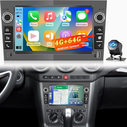 4+64GB 7 Zoll Android Autoradio für Opel Corsa Astra Zafira Meriva Vivaro Combo Tigra TwinTop, Kabelloses CarPlay und Android Auto, IPS Touchscreen, 5G/WLAN, Bluetooth 5.0 + Rückfahrkamera
