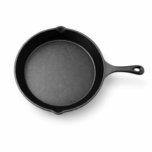 Geda Grill Gusseisenpfanne 30cm, eingebrannt Pfanne Gusseisen Induktion, Cast Iron Pan, Gusspfanne, Grillpfanne, für Grills und alle Herdarten, natürliche Bratpfanne, Steakpfanne, Ofenfest