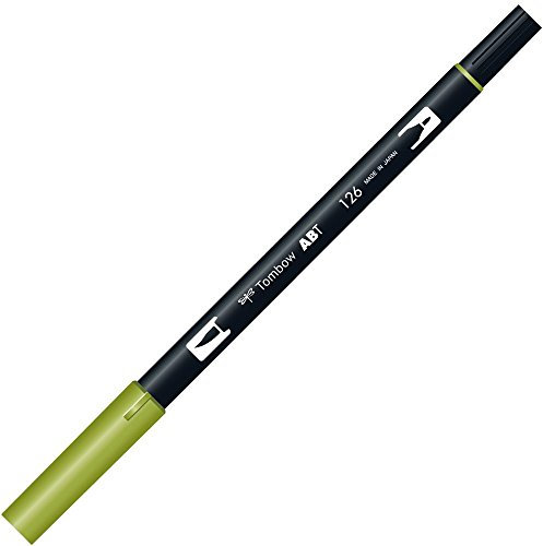 Tombow Dual Brush Pinselstift, zweiseitig verwendbar, helles Olivgrün