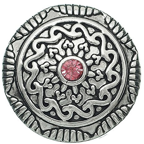 1 Wechsel - Chunks/Click Buttons 'Star Flower' - antiksilber, Knauf ca. 5,5mm