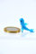 Delfin Mini - hellblau -f-1 -Glasfigur- Miniatur Figur Deko Setzkasten Vitrine
