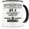 Samunshi® Ich denke an Handball Tasse Kaffeetasse Teetasse Kaffeepott Kaffeebecher Becher H:95mm/D:82mm schwarz