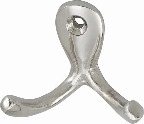 Handtuchhaken 0560 Ausladung 28,5mm H.37mm Alu-Guss vernickelt Zweifachhaken