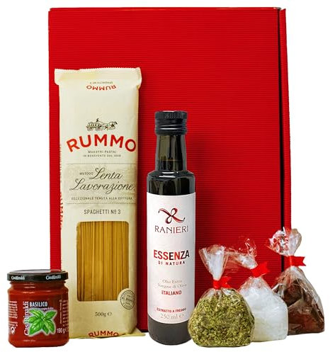 Italienisches Geschenkset Neapel | Geschenkkorb gefüllt mit Pasta & Feinkost Spezialitäten aus Italien | Präsentkorb für Frauen & Männer zum Geburtstag, Dankeschön