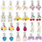 PinkSheep Clip On Ohrringe für kleine Mädchen Kinderschmuck 12 Paare Geschenk für 4/5/6/7/9/10 Jahre alt Fliege Honigbiene Blume Ohrring