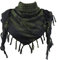 Explore Land Baumwoll-Shemagh Keffiyeh Taktische Wüstenschal mit Quasten für Männer und Frauen – Hals- und Kopftuch, schwarz/grün, Einheitsgröße
