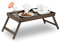 Relaxdays Bandeja Cama con Patas Plegables, Madera, Marrón Oscuro, 22 x 64 x 31 cm