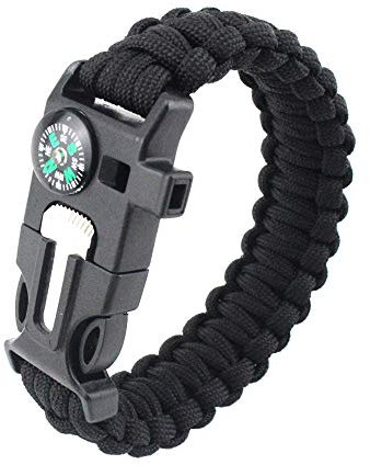 MansWill 5 in 1 Survival Armband, Neue 7 Kern Paracord Notfall Sport Bracelet Ausrüstung Wasserdichter Kompass, Rettungspfeife, Feuer Starter Multi-Tool Wilderness Adventure Zubehör