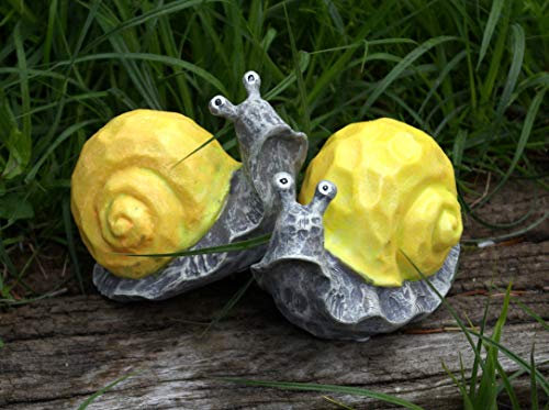 GeKi Trend Schnecke Deko Garten Schnecken Paar gelb 2er Set Frühlingsdeko
