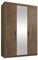 Mirjan24 Kleiderschrank Elena 3D, Drehtürenschrank, Farbauswahl, 3-türig Schrank, Weiß, Sonoma, Lefkas (Eiche Lefkas mit Spiegel)