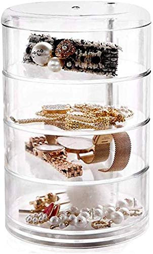Lanchamp Jewellery Organizers Box Ring Rotierender Schmuck Aufbewahrungsboxen 4 Lagen Schmuck Organizer Halter Ohrringe Stand Round Roll Multi Layer Halskette Armband Einfaches Acryl