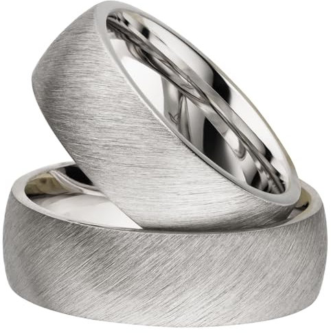 Kolibri Rings Partnerringe Silber 925 Paarpreis Massiv 7 mm Breite Nickelfrei Freundschaftsringe Trauringe Eheringe 100% Made in Germany- Inkl. Gratis Etui + Gravur (Schrägmatt)