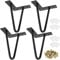 ASelected 4 Stück Metall Schrankfüsse Schwarz 15cm Möbelfüße mit Bodenschoner Haarnadel Tischbeine Hairpin Legs und Schrauben, Füsse für Schränke, Nachttisch, Sofa Füße, Tischfüß