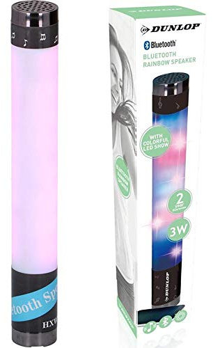 Bakaji Cassa a Torre Mini Speaker Connessione Bluetooth Portatile MP3 con Effetti Luce a 48 LED e Ricarica USB Dunlop