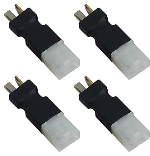 4 Pcs No Wires Big Tamiya Style to Deans T Style Plug Female Male Adapter Wireless Connector for RC Drone Lipo Battery Charger ESC (T male to Tamiya female plug)