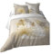 Stof - Housse de Couette Maldives 240 x 220 cm et 2 taies d'oreiller 63 x 63 cm - 100% Coton 57 Fils, certifiée Oekotex, Naturel, Palmier, Voyage, Jaune, Or