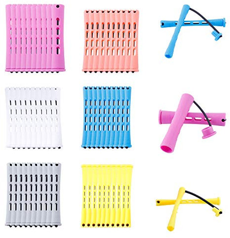 GORGECRAFT 60Stk. Haarwelle Stangen Set 6 Größen Dauerwelle Stangen Für Natürliches Haar Kaltwellenstange Haar Lockenwickler Styling Tools Für Lockiges Welliges Haar