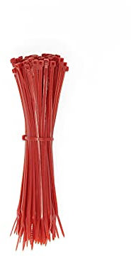 LPGLed | Fascette per cablaggio 3x160mm - 100 pezzi - Fermacavo, stringicavo - Ultraresistenti, professionali (Rosso)