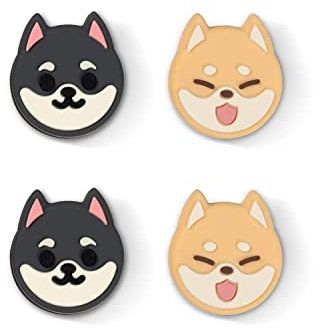 GeekShare Cute Animal Theme Thumb Grip Caps,Compatible with Nintendo Switch/OLED/Switch Lite,Soft Silicone Joystick Cover,4PCS - Shiba Inu