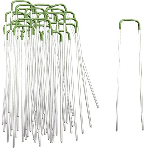 50x Erdanker Gewächshaus rostfrei 15cm, Heringe Anti-Rost, Erdanker Unkrautvlies, Schlauch-Anker, Bodenanker verzinkt, Heringe 15cm, Erdnägel stabil 150mm, Befestigungsanker wiederverwendbar