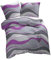 etérea Microfaser Seersucker Bettwäsche - super weiche gebürstete Mikrofaser - Streifen Wellen New Alto - Bettwäsche-Set, 2 teilig 155x220 cm + 80x80 cm cm, Lila Grau