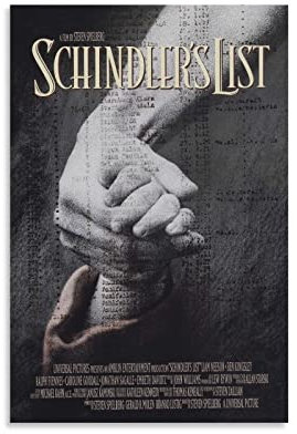 Schindler's List Vintage-Film-Poster, dekoratives Gemälde, Leinwand, Wandkunst, Wohnzimmer, Schlafzimmer, Gemälde, 20 x 30 cm