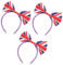 Operitacx 3 Stück Union Jack Haarband, Queens Jubiläum Union Jack Stirnband 70 Jahre Jahrestag britische Flagge Schleife Haarband Haarreifen Union Flag Boppers