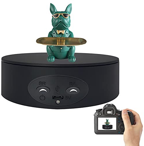 FONOBO Motorized Rotating Display Stand, 5.1Inch /11Lb Load Heavy Duty, 360° Electric Rotating Turntable for Products Photography,Black