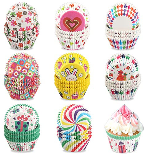 Cupcake-Förmchen, 800 Stück, antihaftbeschichtet, Regenbogen, Muffin-Futter, Kuchen, Cupcakes, für Hochzeit, Dessert, Geburtstag