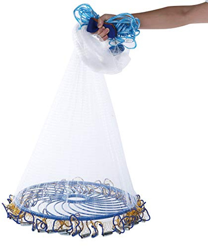 Wurfnetz Zum Fischen, Tragbares Fischernetz, Nylon Mesh Fischnetz zum Fangen von Angelnetz Angelzubehör, Fishing Net Handwurf Fishnets Fische Angeln Cast Net