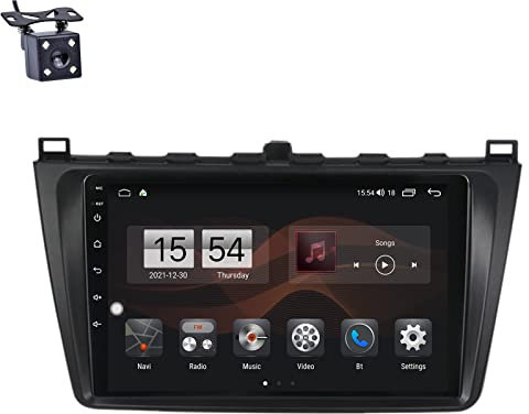 ZUNYAN Android 12 9/9.5 Inch Double Din Car Stereo for Mazda 6 2 GH 2007-2012 Built in Carplay Android Auto Voice Control Compatible with Qualcomm BT 5.1 FM Radio with Backup Camera (Size : M100S)