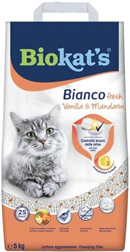 Biokat's Bianco Fresh Vanille & Mandarine Klumpstreu aus Naturton für Katzen 5 kg