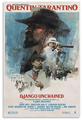 HAUHAU Django Unchained Filmposter (10) Bilddruck Leinwand Poster Wandfarbe Kunst Poster Dekor Moderne Wohnkunst Kunstwerke 40 x 60 cm
