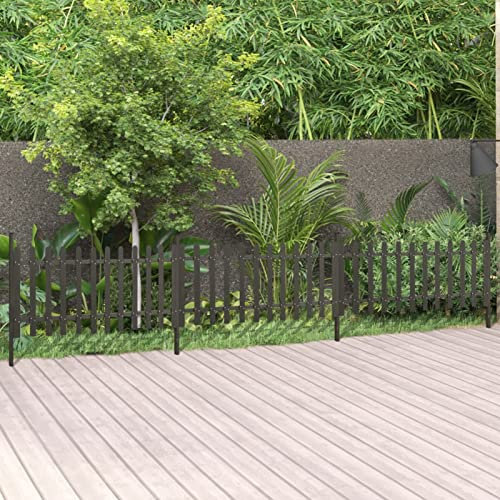 junzai Lattenzaun mit Pfosten 3 STK Zaunelemente, Steckzaun, Teichzaun, Zaun Garten, Sicherheitszaun, Gartenzaun, Zäune Für Garten, WPC 614x80 cm