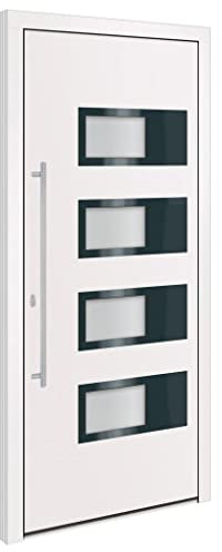 vidaXL Porta Ingresso Bianca 100x210 cm in Alluminio e PVC