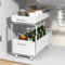 Drumm Organiseur de placard à 2 niveaux,Étagère à Épices coulissante,Rangement sous Évier,Tiroir Rangement Cuisine, Panier de Rangement,Cuisine,Salle de Bains