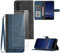 Hoyoikun Flip Custodia in Pelle PU Premium per Samsung Galaxy A54 5G+(2 Pezzi Vetro Temperato).Custodia Sottile in Pelle per Telefono,Premium PU/TPU,Supporto Stand,Chiusura Magnetica viola-blu
