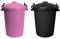 Set of 2 - 50Litre Pink And Black Heavy Duty Plastic Clip Lock Lid Bin Indoor or Outdoor Rubbish, Trash Can, Dustbin Waste or Storage of Animal Feed, Colourful Bins - Made in U.K. (Black & Pink)