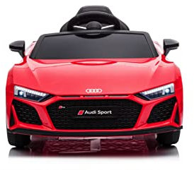 Auto Macchina Elettrica 12V NEW Audi R8 Spyder per Bambini Led MP3 con Telecomando Sedile in pelle Rossa