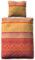 LIVING DREAMS Satin Bettwäsche Indi Nights Reine Baumwolle absolut hip Bordüren harmonische Farben 155 cm x 220 cm orange-rot