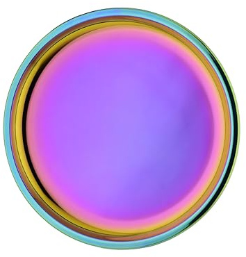 Ahimsa Stainless Steel Round Kids Plate, 9 in, Rainbow, Single