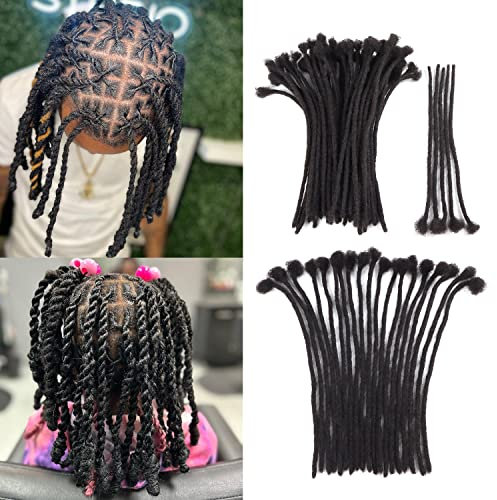 Orientfashion Dreadlocks Extension Naturel, 0.4cm 12 Pouces 60 Pcs Locks Cheveux Naturel Extension Locks Cheveux Humains (#Natural Black)