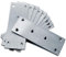 Gorffy 10pcs Flat Brackets for Wood, 128 × 48 × 1.70mm Flat Joining Plates, Sleeper Bracket Heavy Duty, Stainless Steel Mending Plates for Connector, Metal Brackets for Wood Fixing