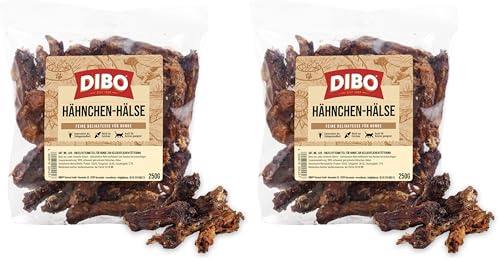 DIBO Hähnchenhälse, 250g-Beutel, der kleine Naturkau-Snack oder Leckerli für Zwischendurch, Hundefutter, Qualitätskauartikel ohne Chemie von DIBO (Packung mit 2)