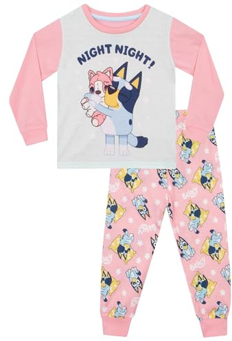 Bluey Pyjamas | Night Night Long Sleeve Girls Pyjamas | Girls' Pyjama Sets | Ages 18 Months To 8 Years