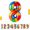 Ballons Chiffre de 8 Ans - 101 CM Bloc de Construction Ballon Colorés en Aluminium Anniversaire Décoration Helium