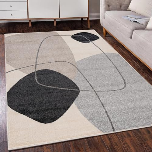 Mazovia Teppich Modern Geometrisch - Wohnzimmer, Schlafzimmer, Esszimmer, Büro - Mittelflor Rechteckig Oeko-TEX® Zertifikat Stilvoller - 200 x 300 cm