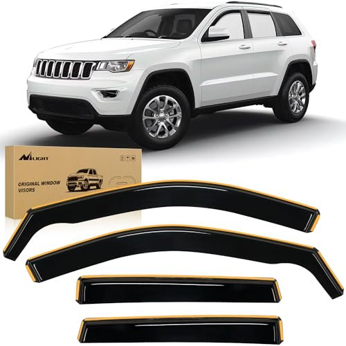 Nilight In Channel Regenschutz für Jeep Grand Cherokee 2011, 2012, 2013, 2014, 2015, 2016, 2017, 2018, 2019, 2020, Lüftungsfenster, 4 Stück