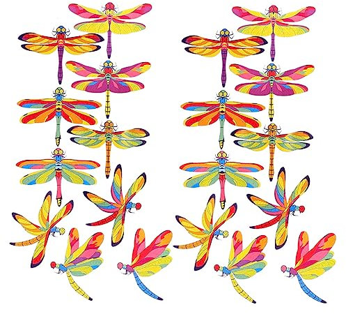 Zerodeko Autoaufkleber 20St Libellen-Aufkleber Aufkleber für Auto tierische Aufkleber Fensterfolie Dekor Libelle formt Aufkleber Vögel warnen Abziehbilder Glas Applikationen Prisma PVC